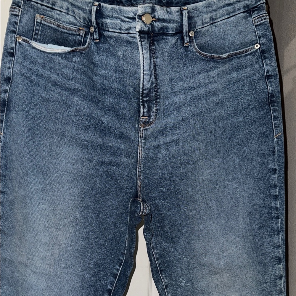 Good American Dark Blue Straight Leg Jeans - Picture 4 of 5